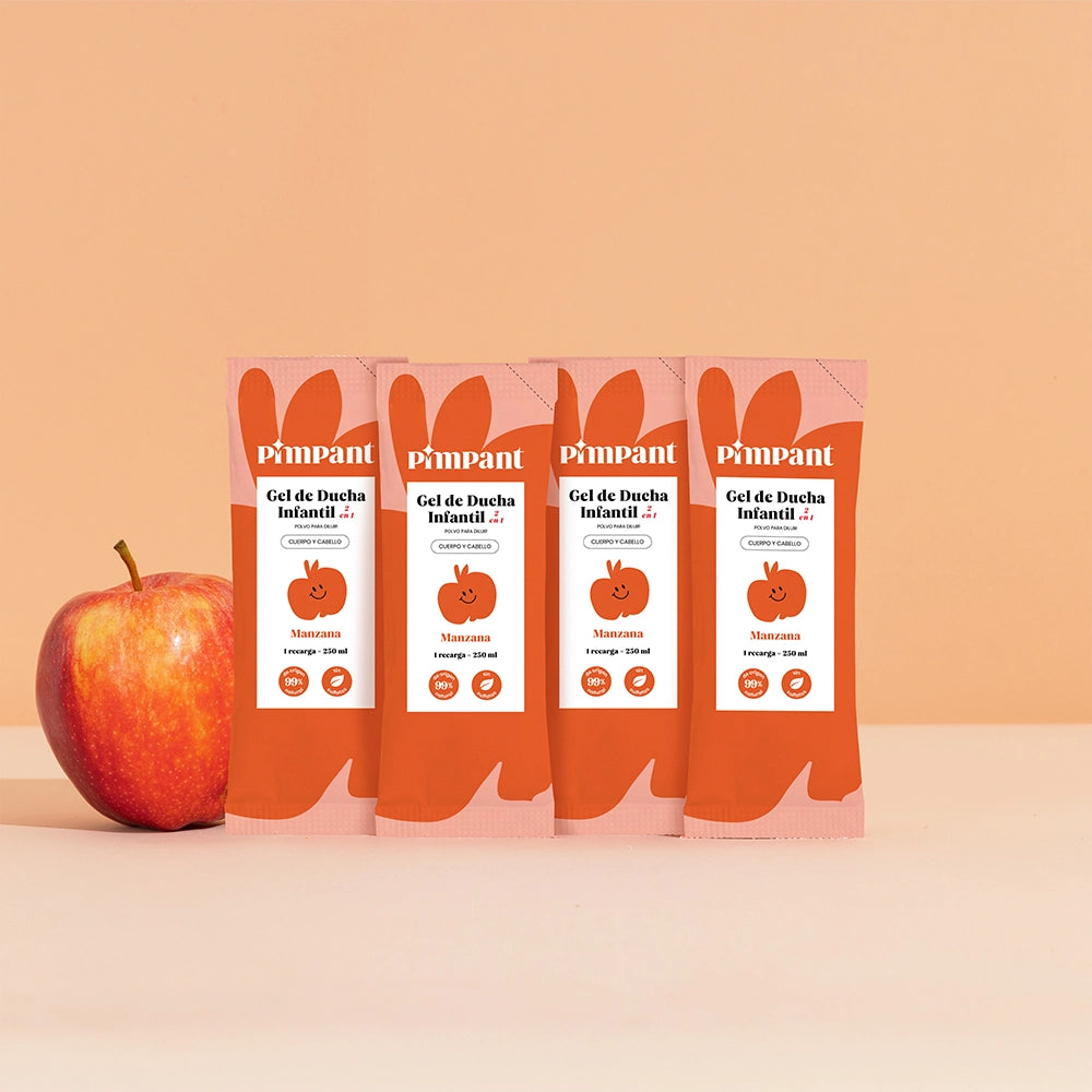 Recarga Gel de Ducha 2 en 1 Infantil Manzana (x4)